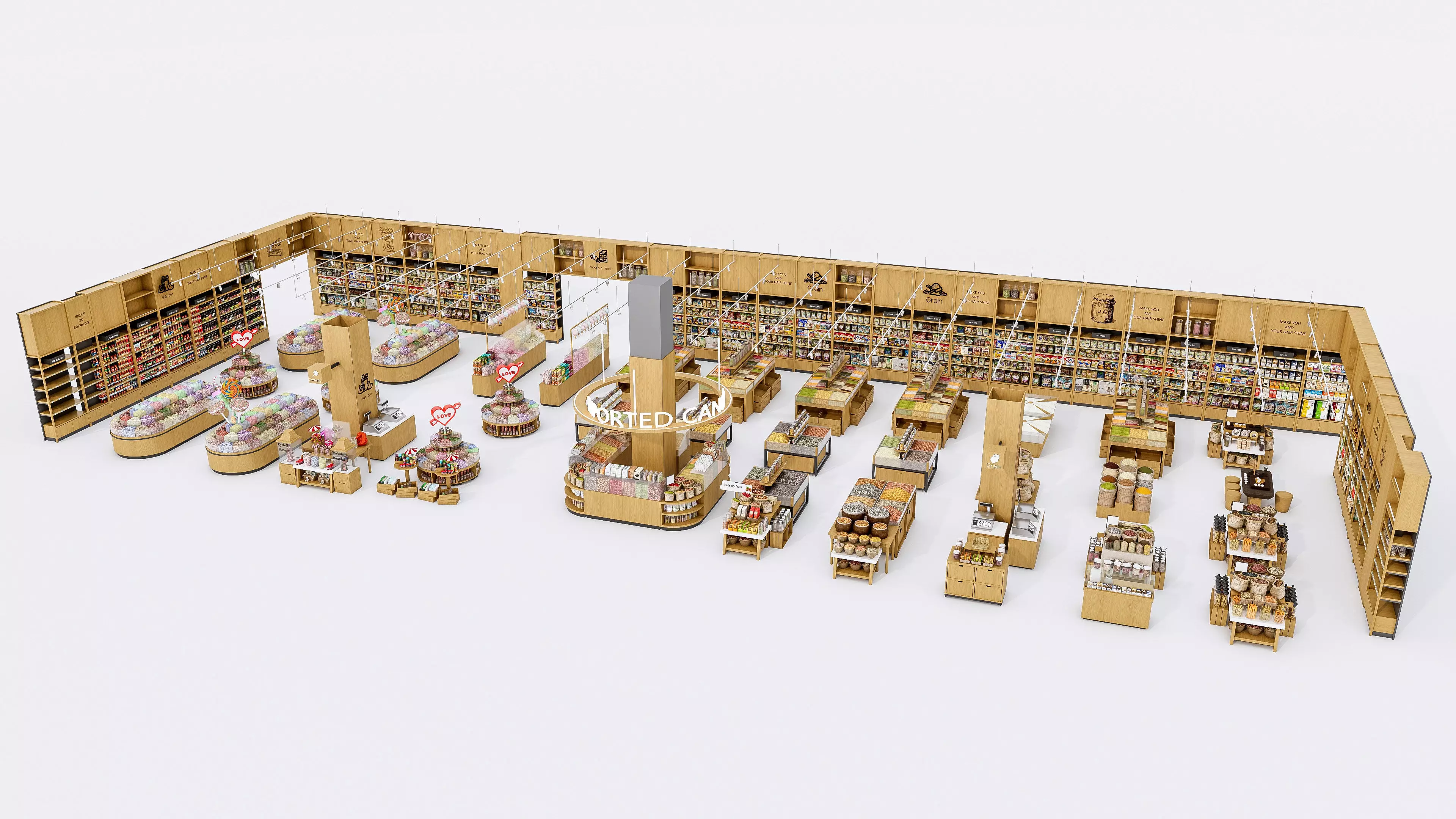 Supermarket  Convenience Store Shelves Display Racks 1 3D model_1