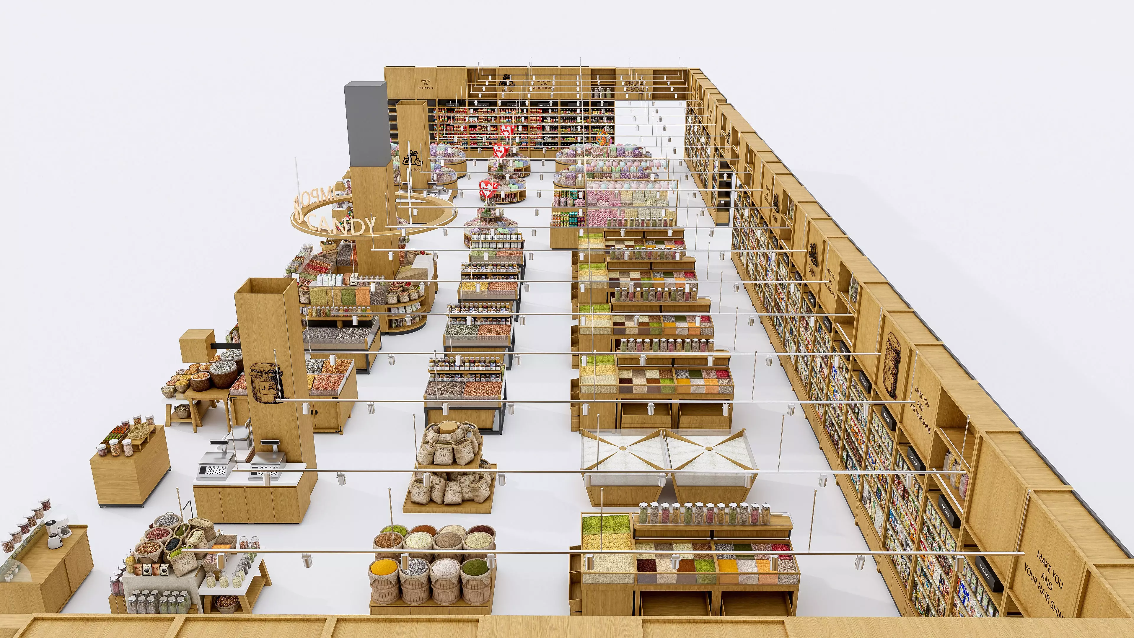 Supermarket  Convenience Store Shelves Display Racks 1 3D model_12