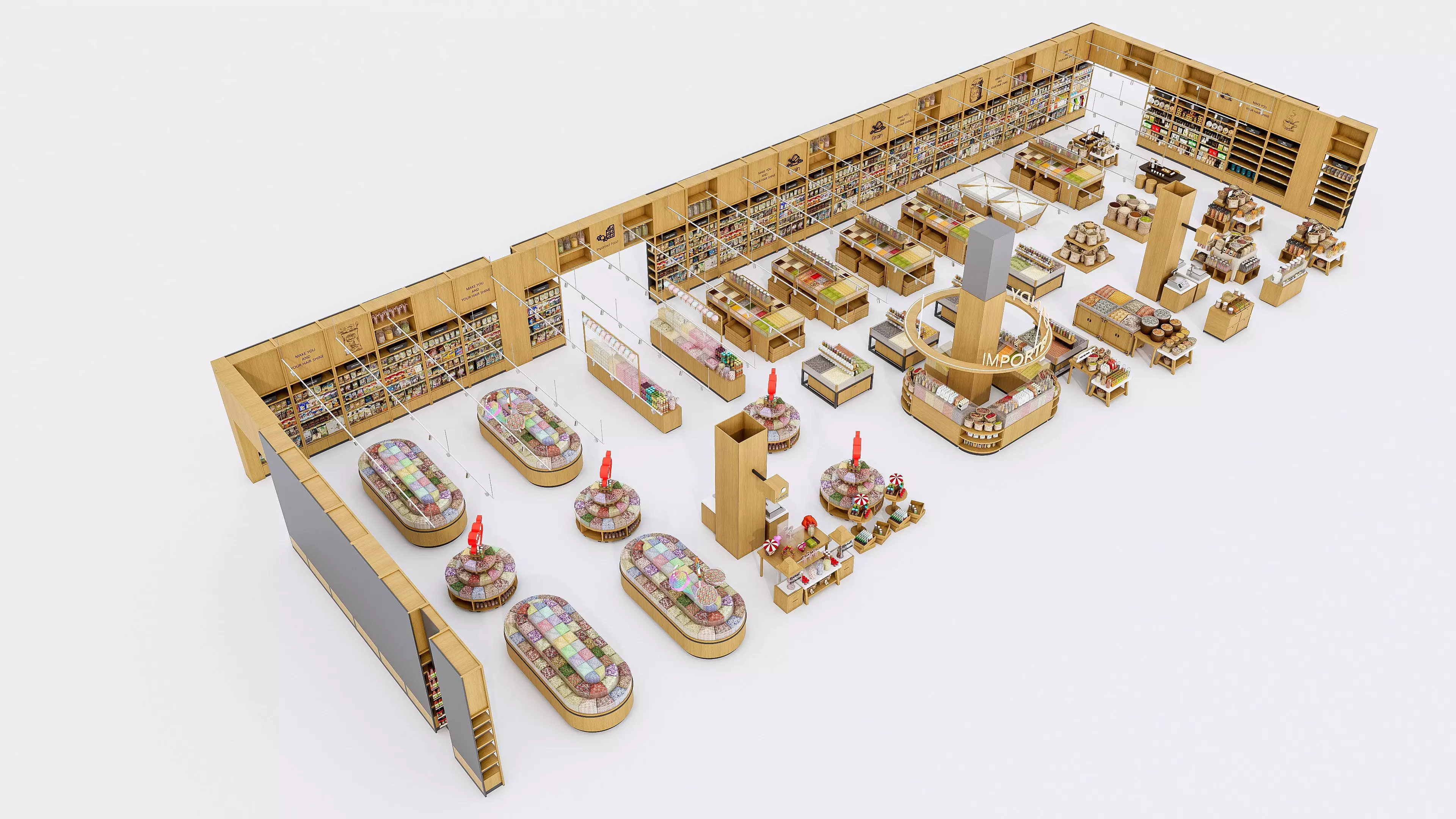 Supermarket  Convenience Store Shelves Display Racks 1 3D model_17