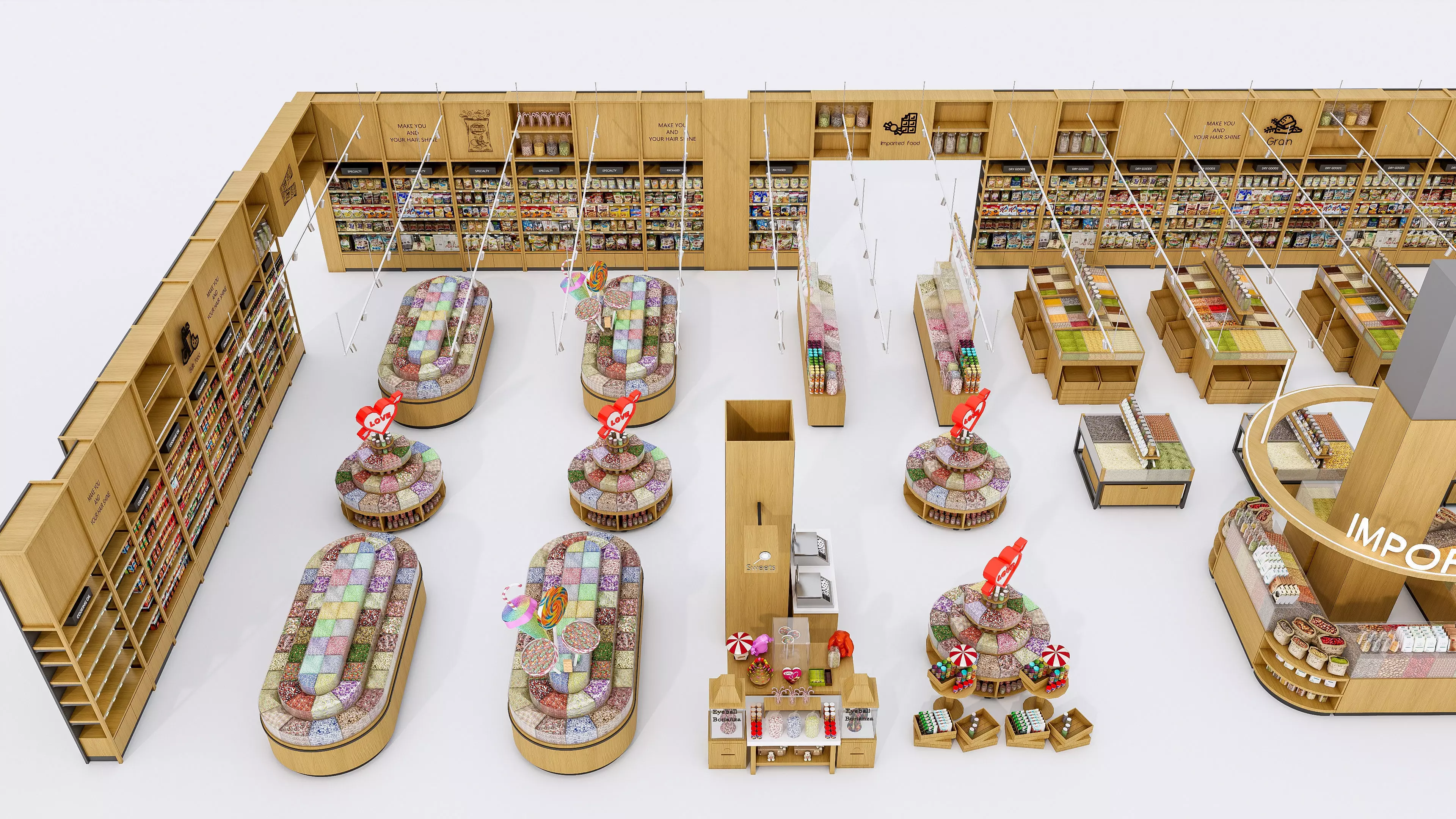 Supermarket  Convenience Store Shelves Display Racks 1 3D model_7