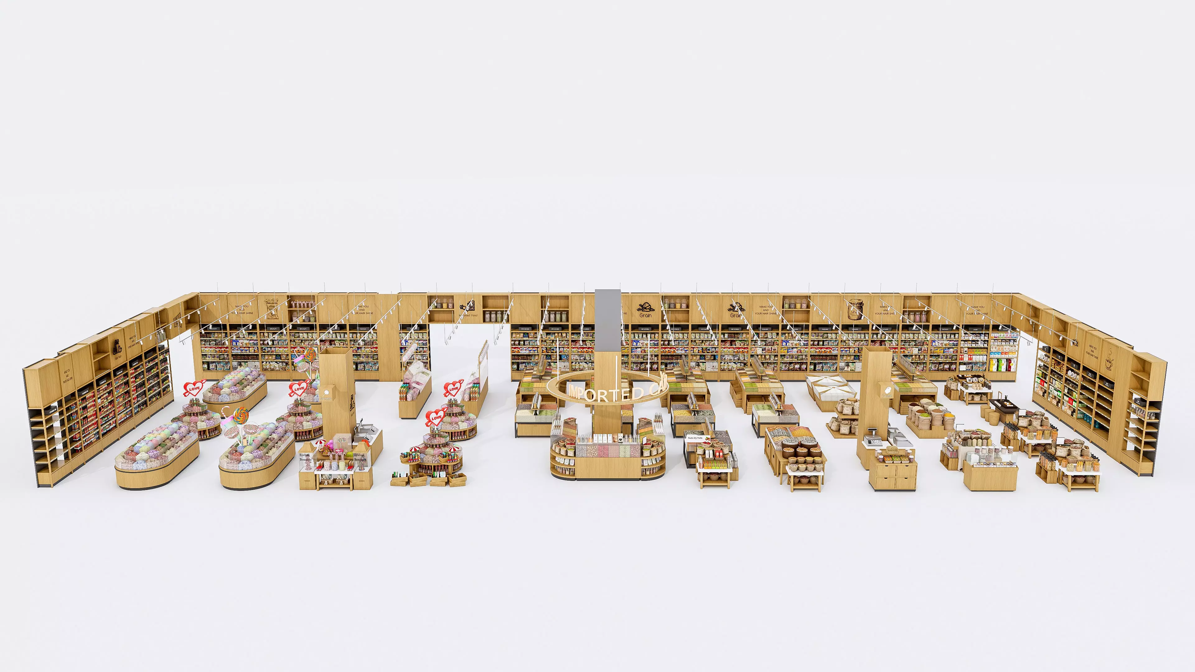 Supermarket  Convenience Store Shelves Display Racks 1 3D model_15