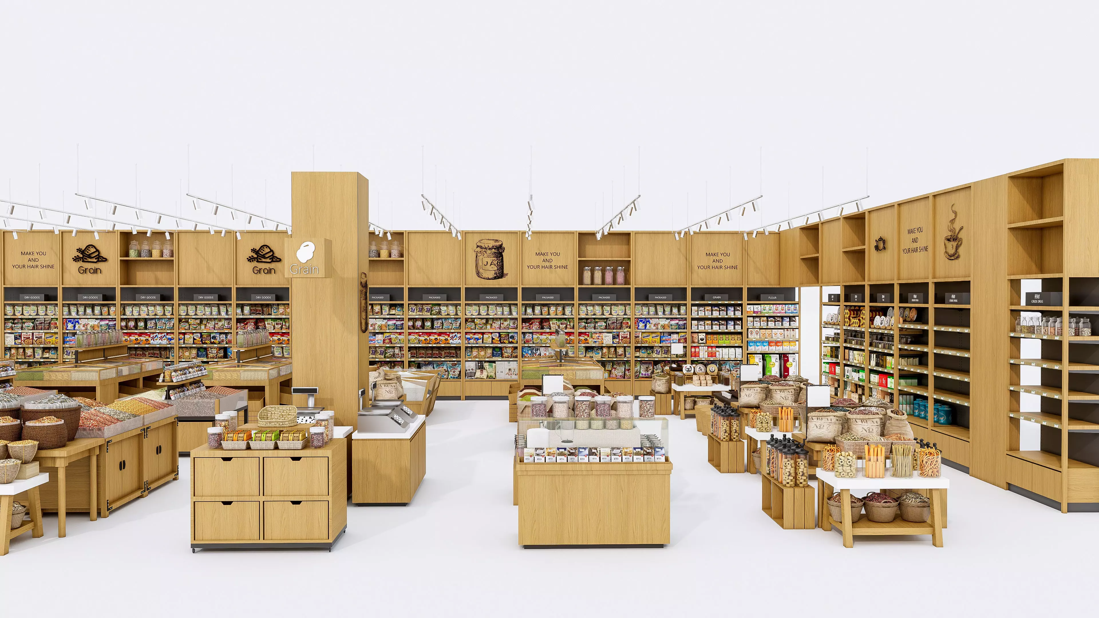 Supermarket  Convenience Store Shelves Display Racks 1 3D model_4