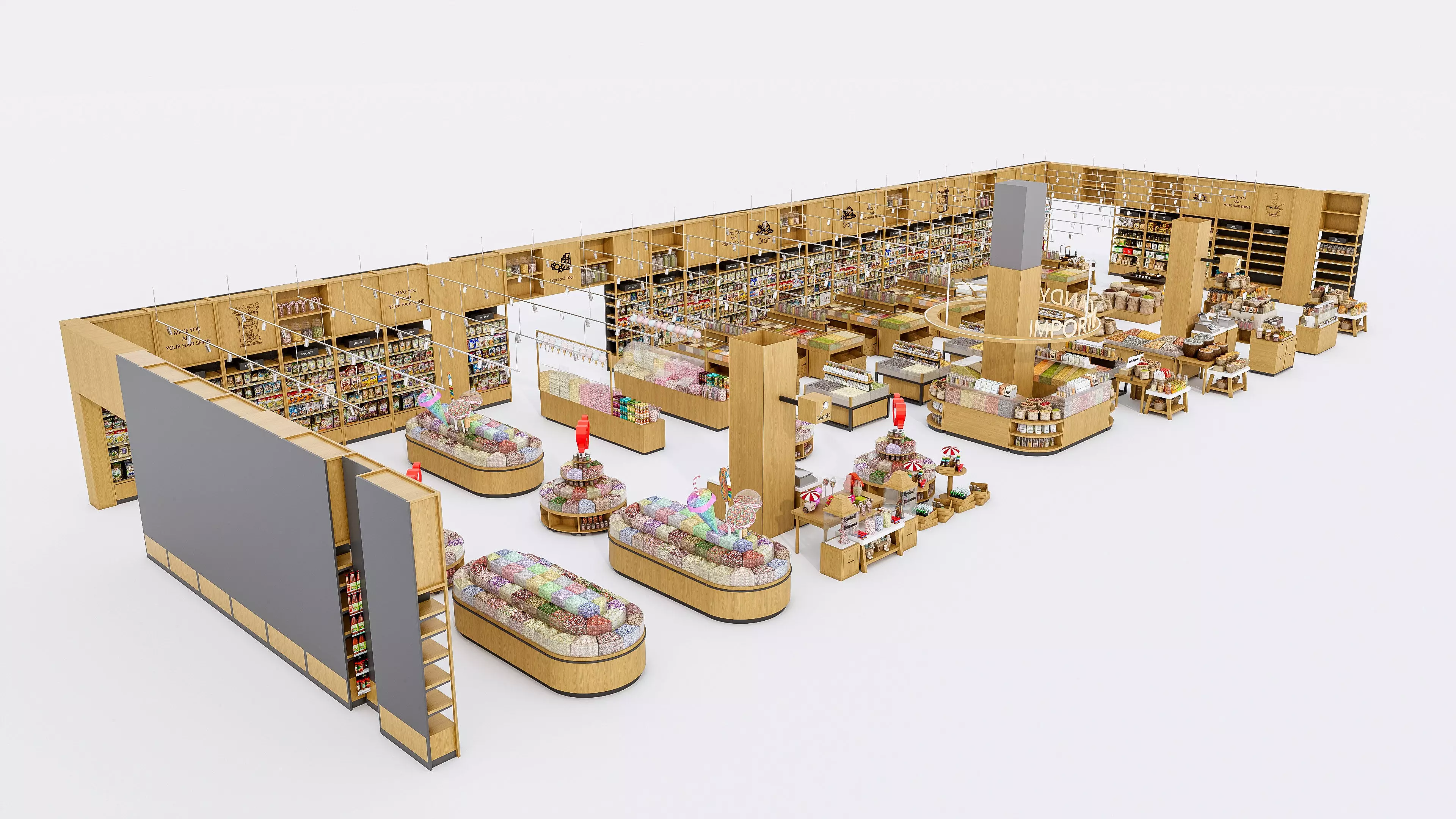 Supermarket  Convenience Store Shelves Display Racks 1 3D model_18