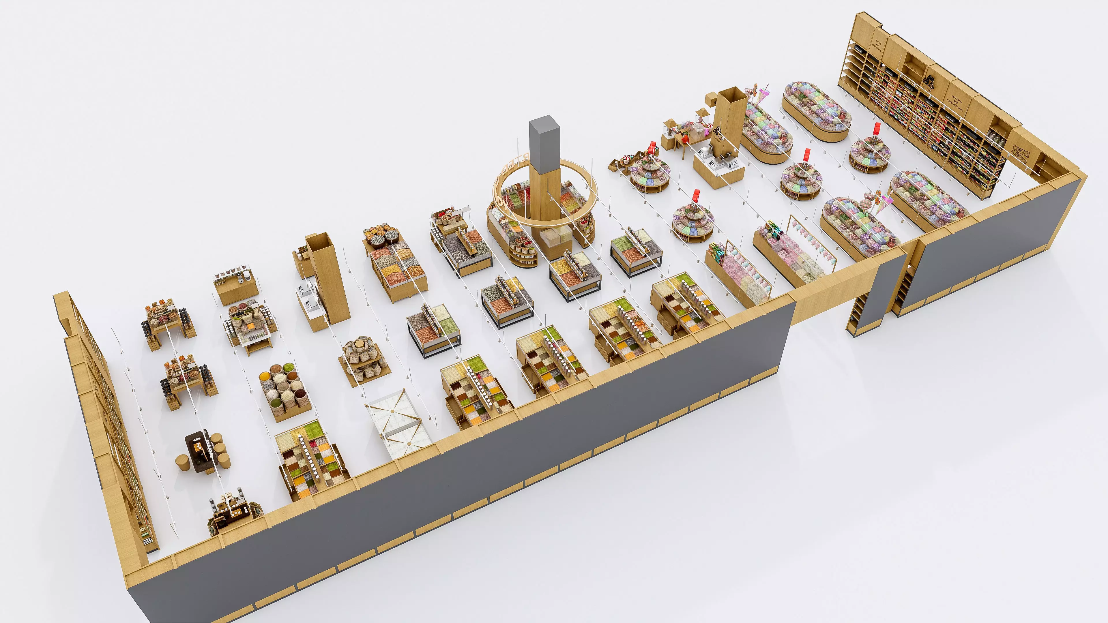 Supermarket  Convenience Store Shelves Display Racks 1 3D model_14