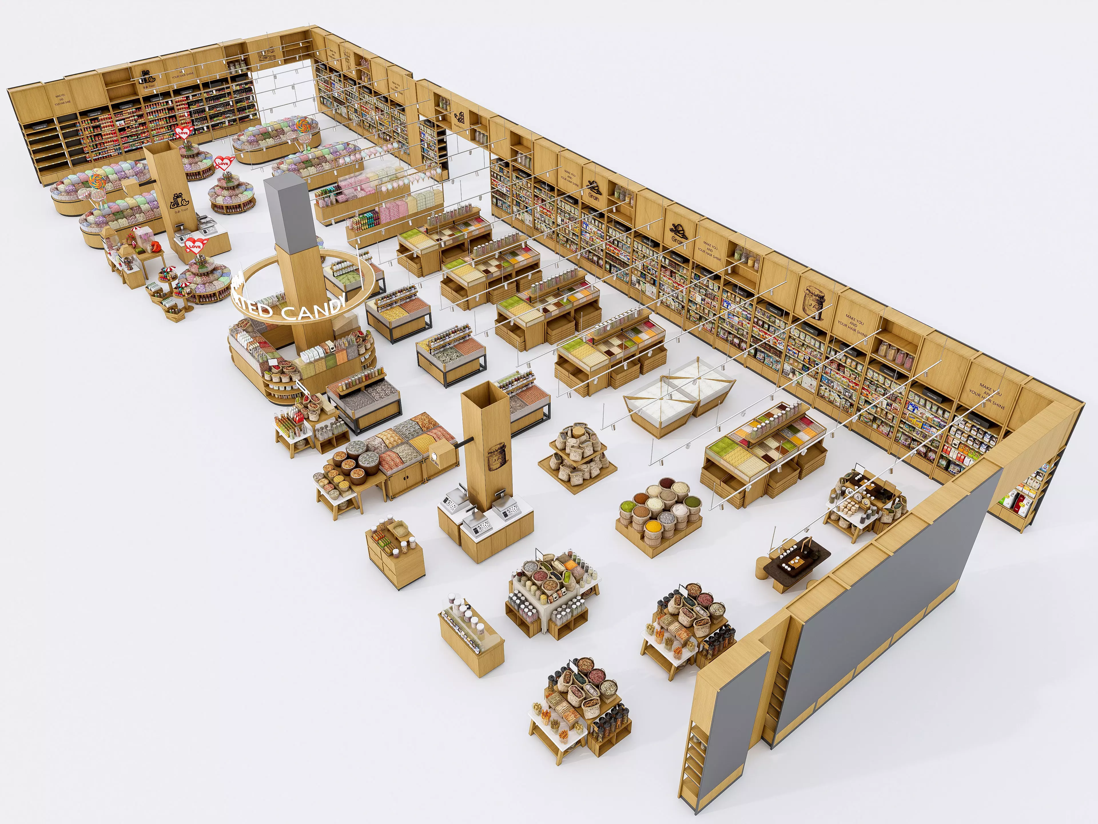 Supermarket  Convenience Store Shelves Display Racks 1 3D model_0