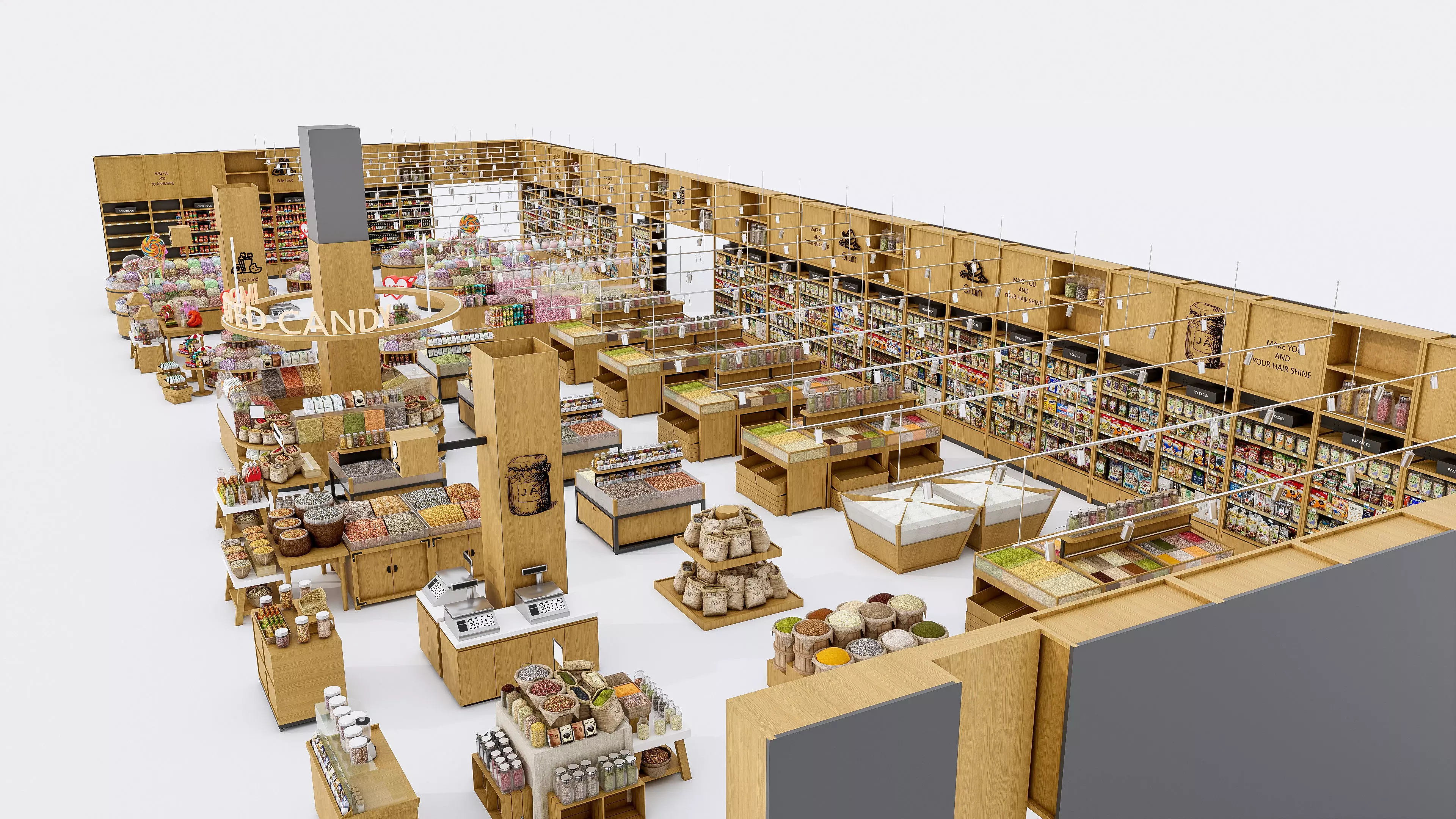 Supermarket  Convenience Store Shelves Display Racks 1 3D model_11