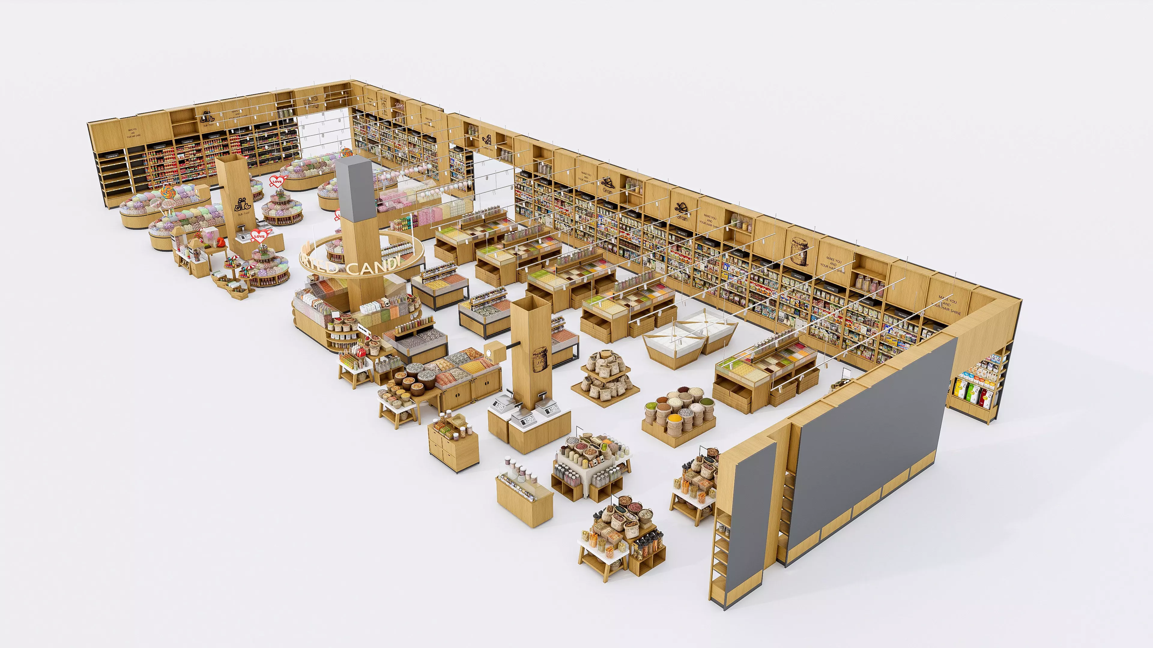 Supermarket  Convenience Store Shelves Display Racks 1 3D model_19
