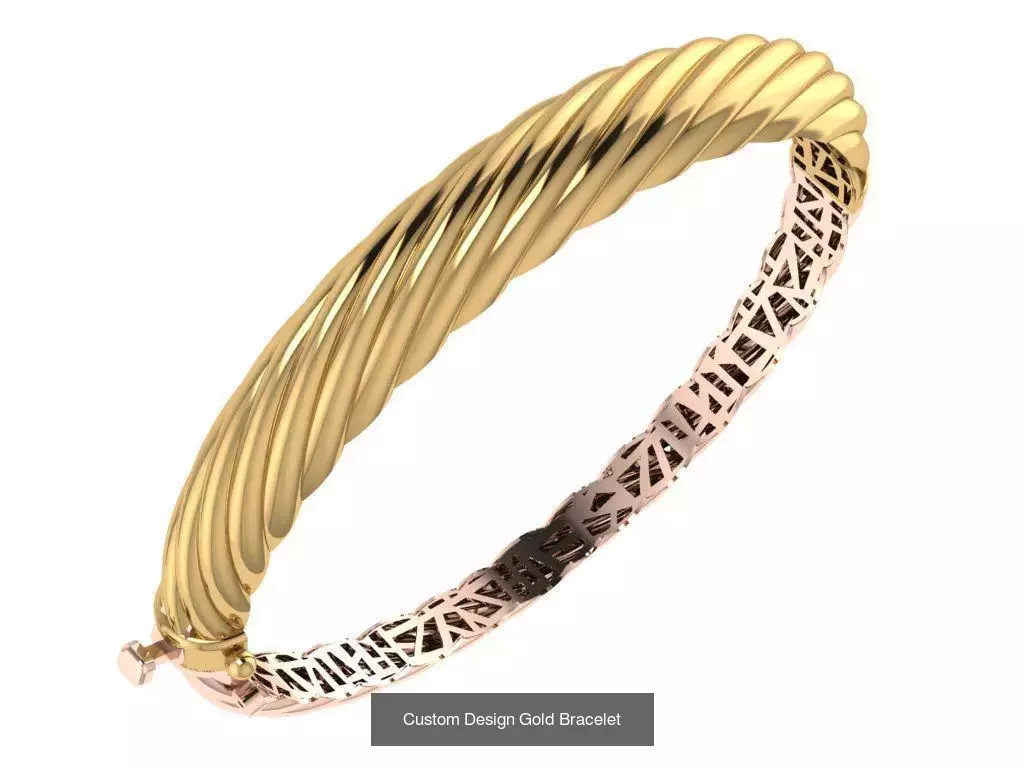 Custom Design Gold Bracelets 100pcs 3D Model Collection_90