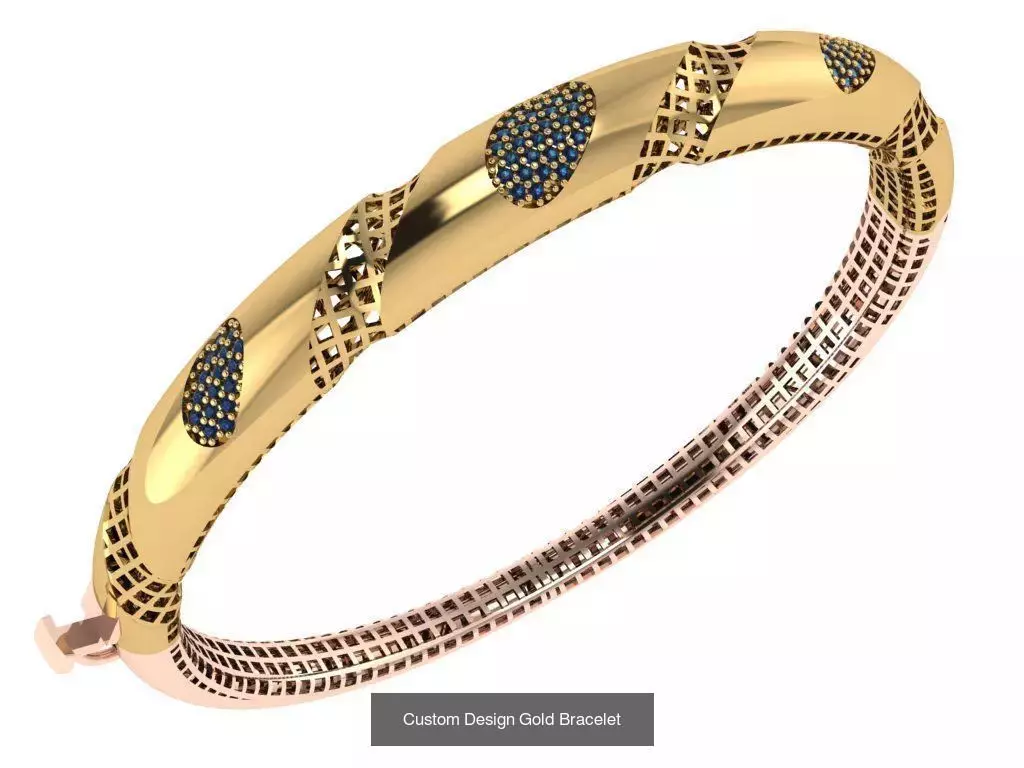 Custom Design Gold Bracelets 100pcs 3D Model Collection_101