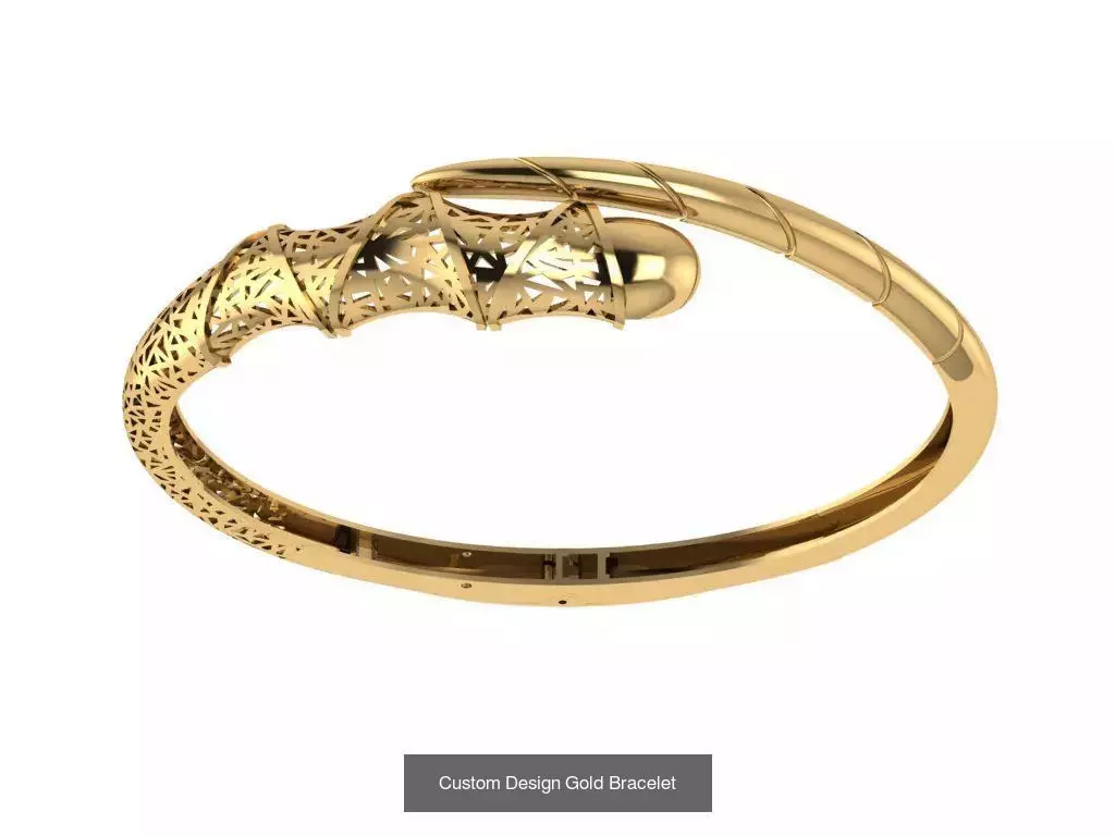 Custom Design Gold Bracelets 100pcs 3D Model Collection_66