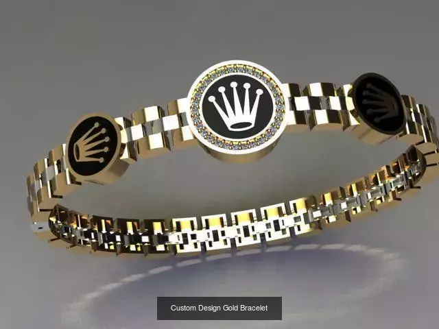 Custom Design Gold Bracelets 100pcs 3D Model Collection_69