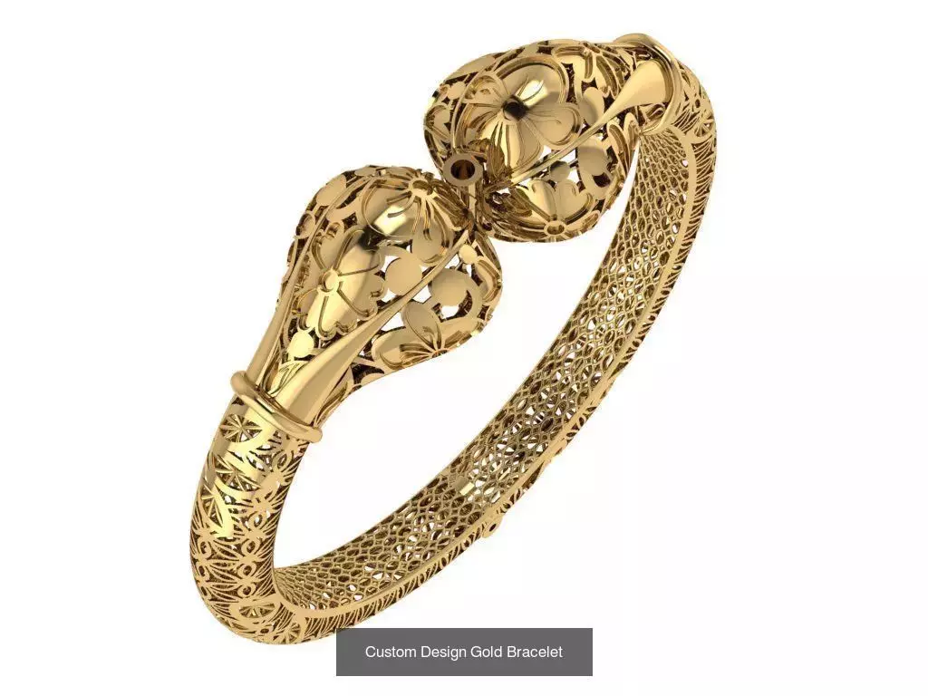 Custom Design Gold Bracelets 100pcs 3D Model Collection_42
