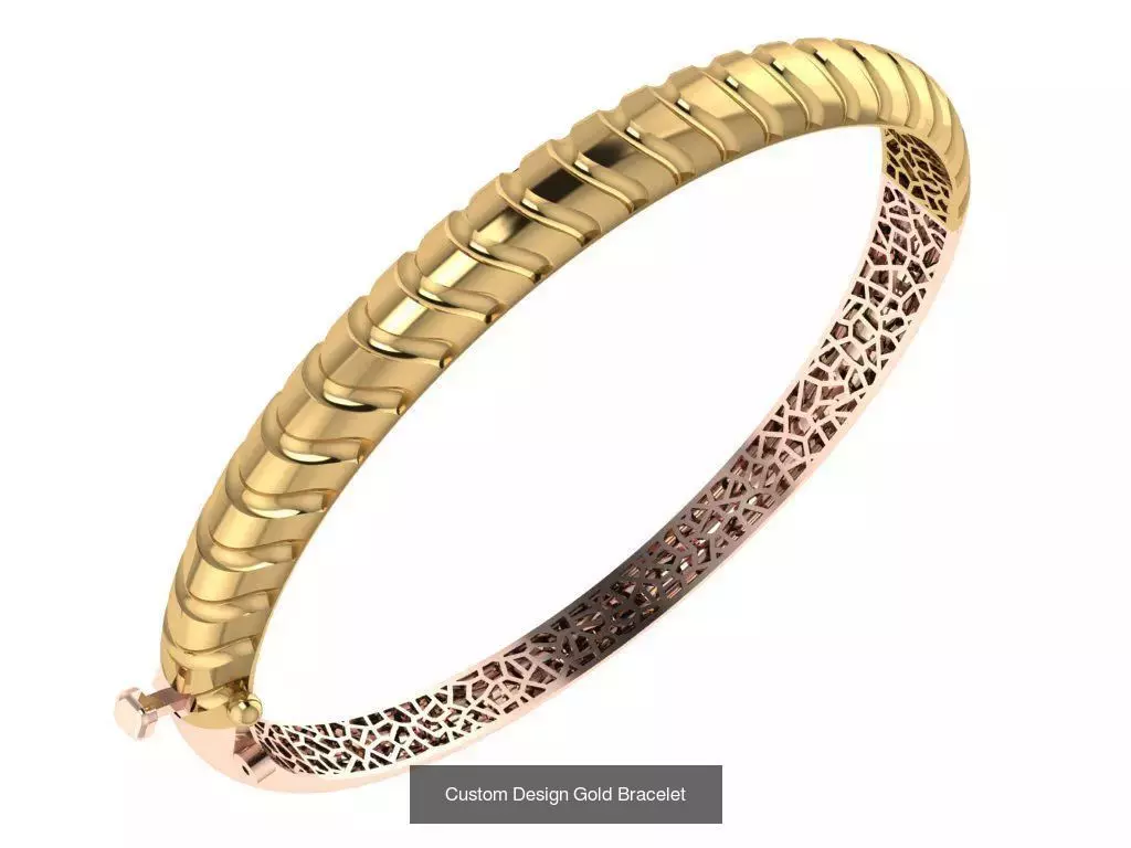 Custom Design Gold Bracelets 100pcs 3D Model Collection_89