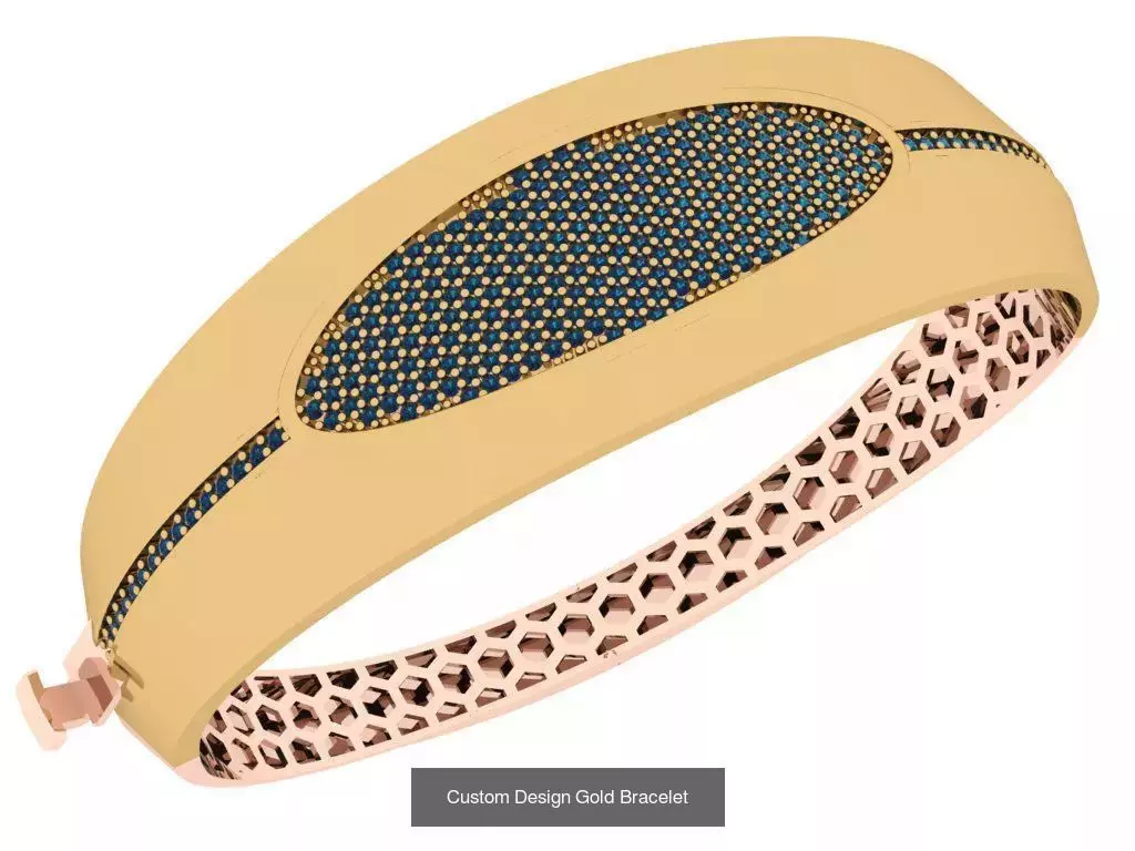 Custom Design Gold Bracelets 100pcs 3D Model Collection_104