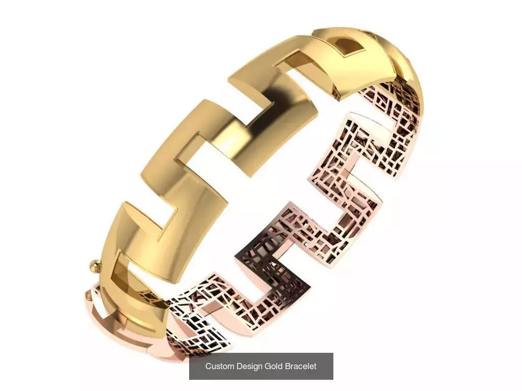 Custom Design Gold Bracelets 100pcs 3D Model Collection_78