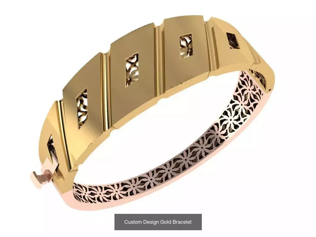 Custom Design Gold Bracelets 100pcs 3D Model Collection_109