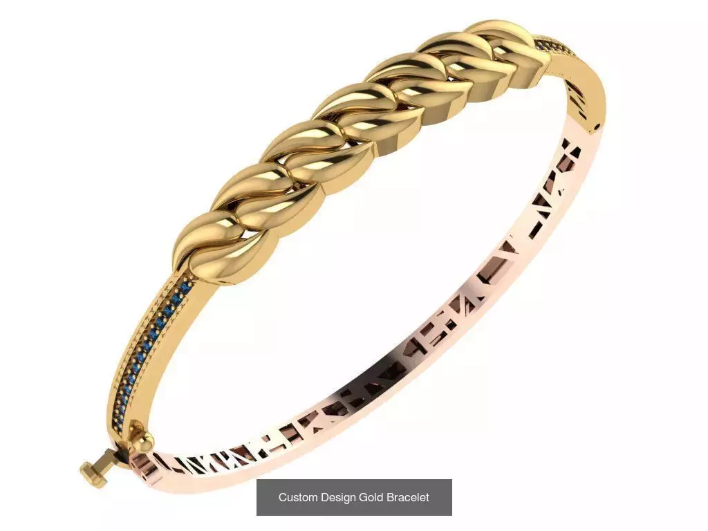 Custom Design Gold Bracelets 100pcs 3D Model Collection_92