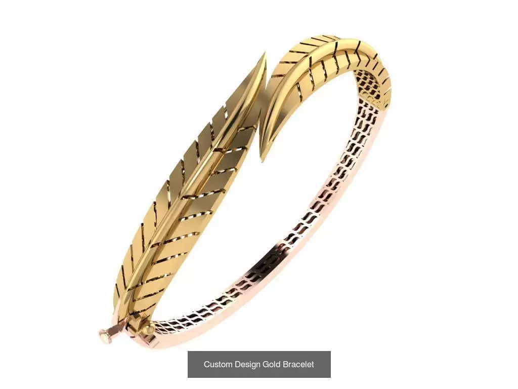 Custom Design Gold Bracelets 100pcs 3D Model Collection_94