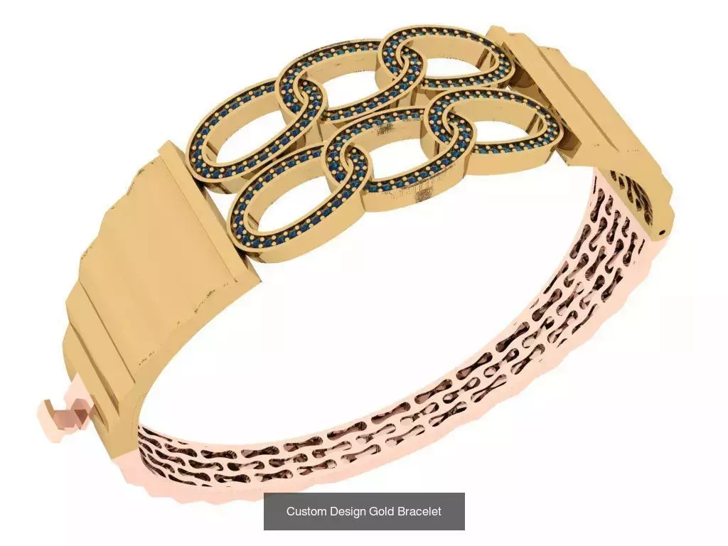 Custom Design Gold Bracelets 100pcs 3D Model Collection_106