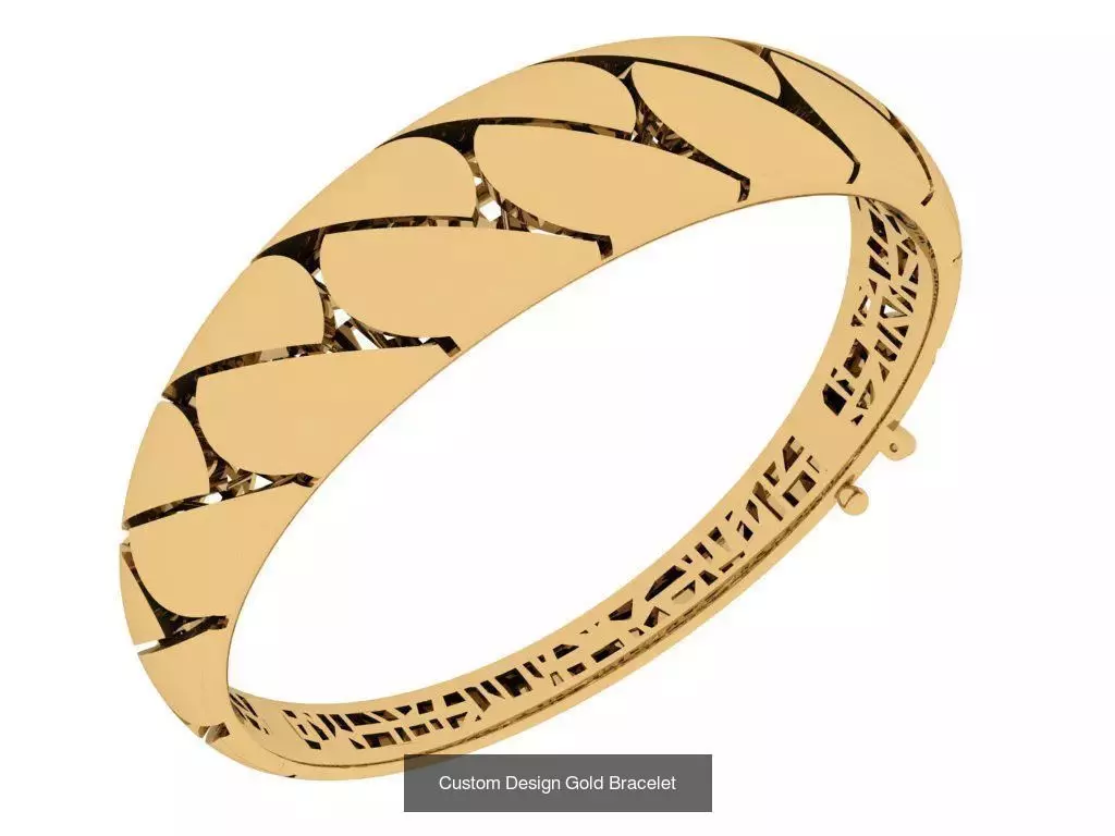 Custom Design Gold Bracelets 100pcs 3D Model Collection_25