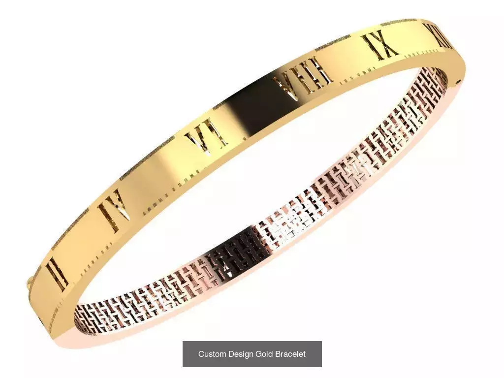 Custom Design Gold Bracelets 100pcs 3D Model Collection_58