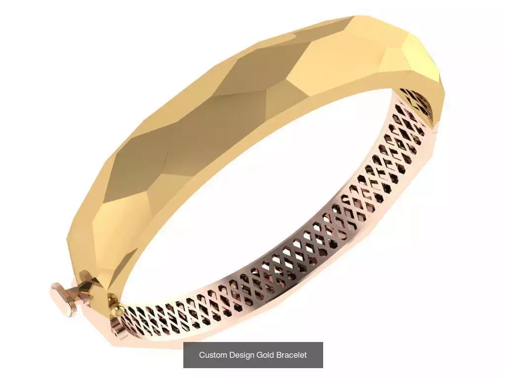 Custom Design Gold Bracelets 100pcs 3D Model Collection_93