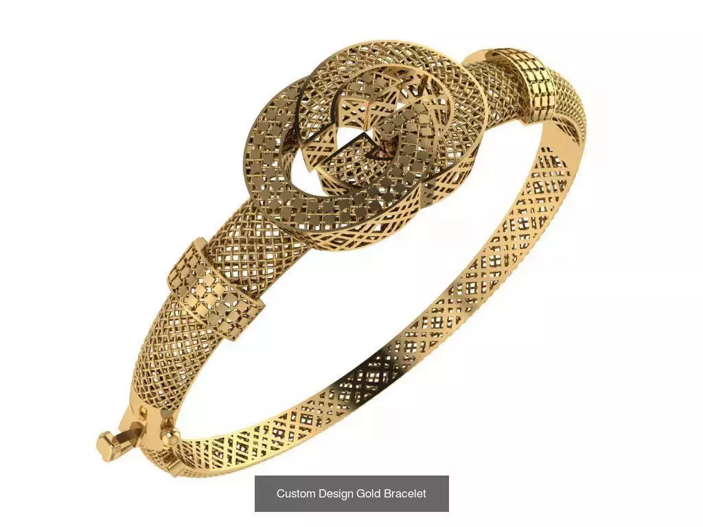 Custom Design Gold Bracelets 100pcs 3D Model Collection_80