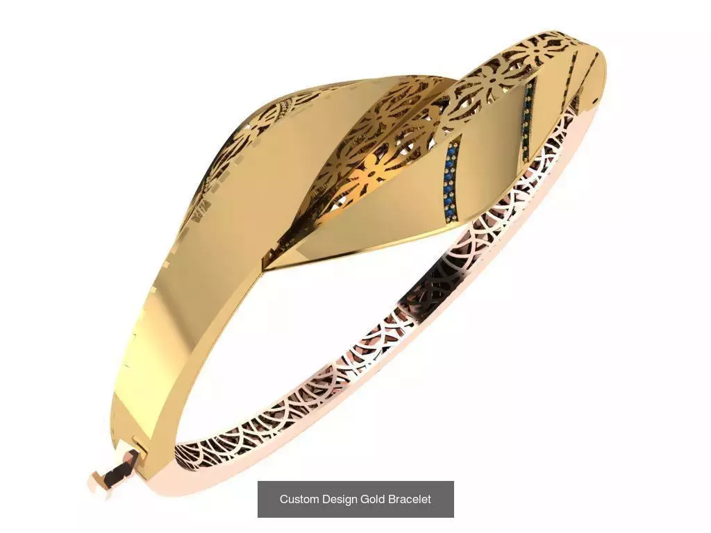 Custom Design Gold Bracelets 100pcs 3D Model Collection_52