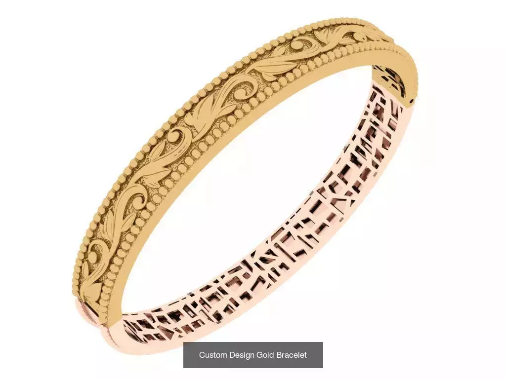 Custom Design Gold Bracelets 100pcs 3D Model Collection_36