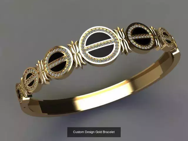 Custom Design Gold Bracelets 100pcs 3D Model Collection_71