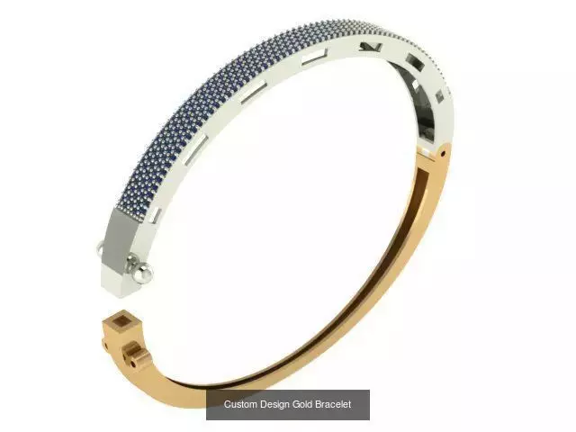 Custom Design Gold Bracelets 100pcs 3D Model Collection_55