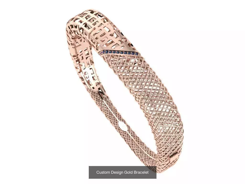 Custom Design Gold Bracelets 100pcs 3D Model Collection_56
