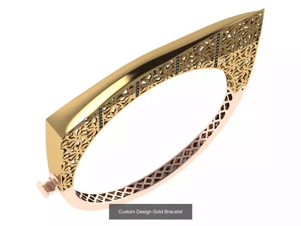 Custom Design Gold Bracelets 100pcs 3D Model Collection_49