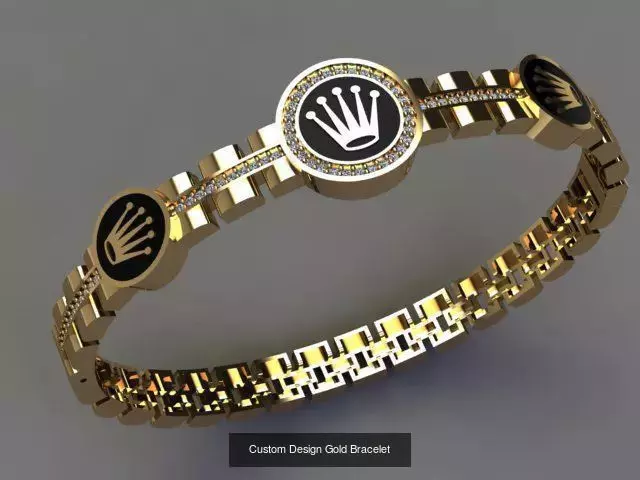 Custom Design Gold Bracelets 100pcs 3D Model Collection_70