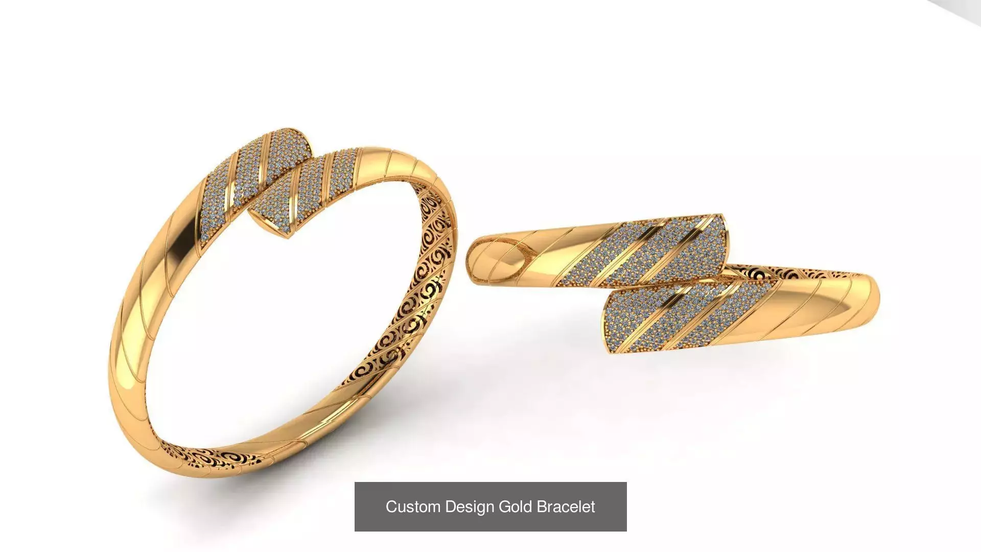 Custom Design Gold Bracelets 100pcs 3D Model Collection_13