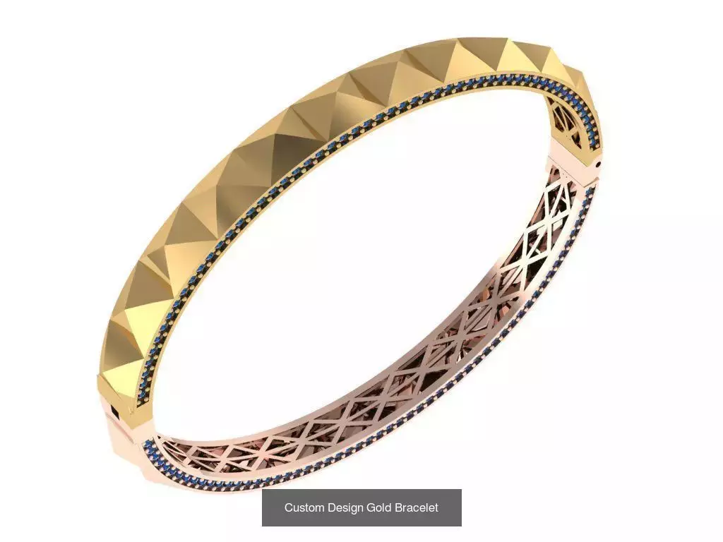 Custom Design Gold Bracelets 100pcs 3D Model Collection_68