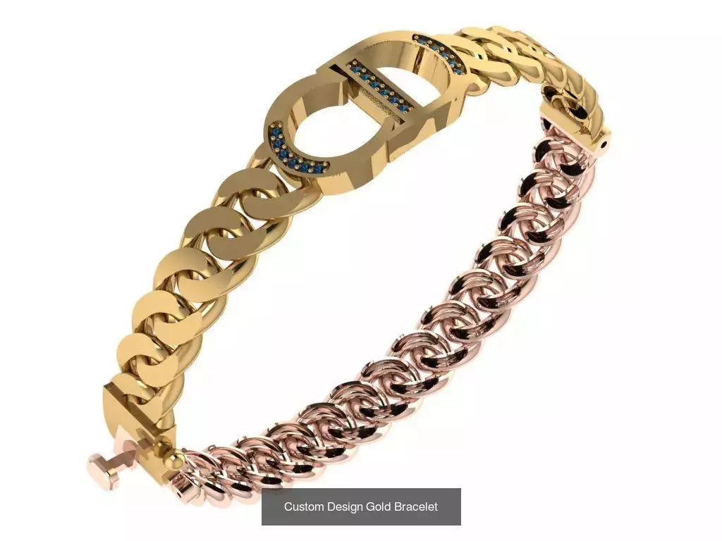 Custom Design Gold Bracelets 100pcs 3D Model Collection_85