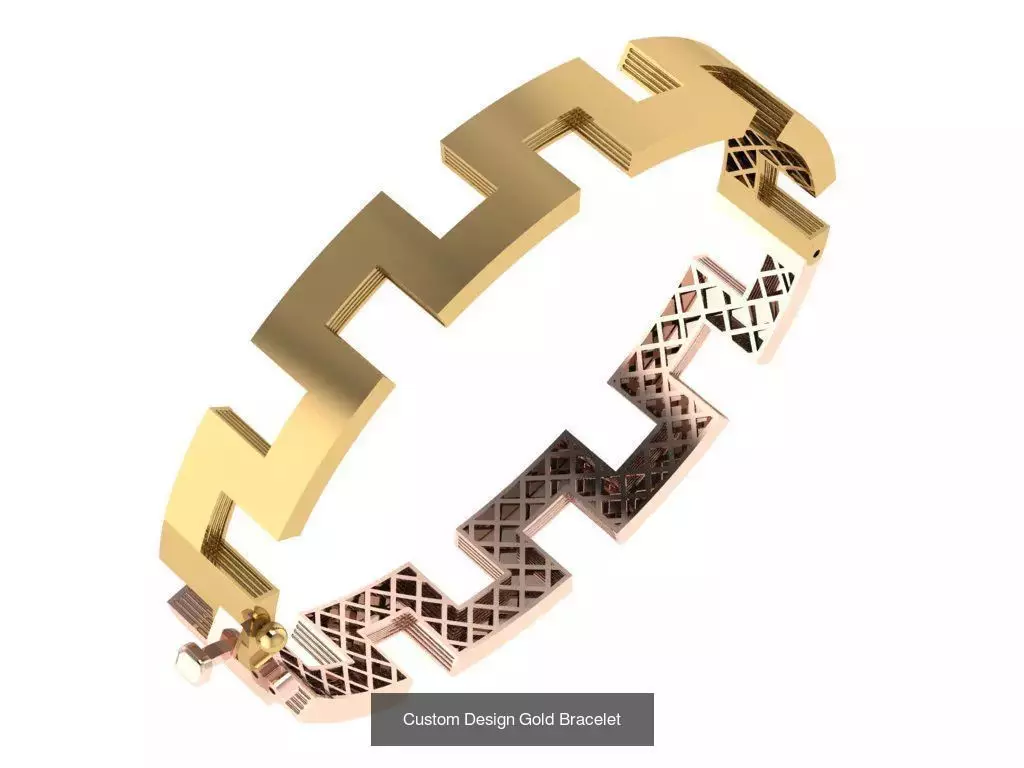 Custom Design Gold Bracelets 100pcs 3D Model Collection_84
