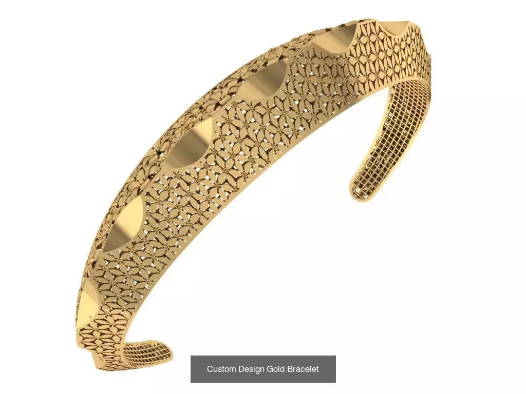 Custom Design Gold Bracelets 100pcs 3D Model Collection_17