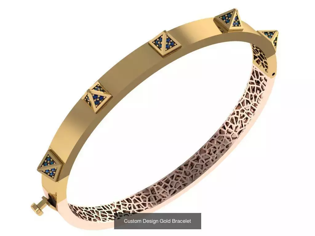 Custom Design Gold Bracelets 100pcs 3D Model Collection_96