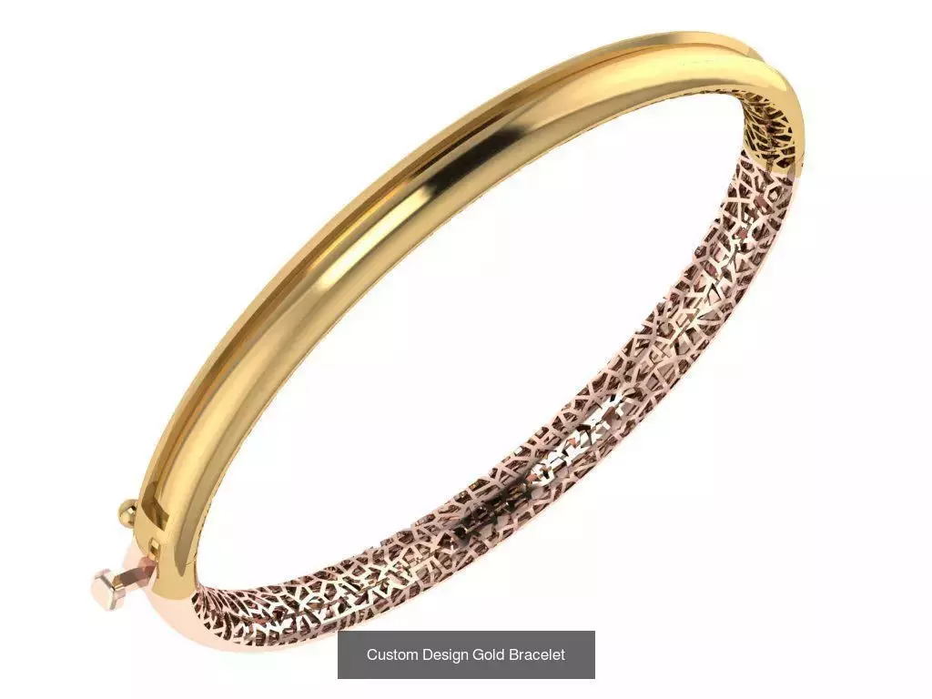 Custom Design Gold Bracelets 100pcs 3D Model Collection_83