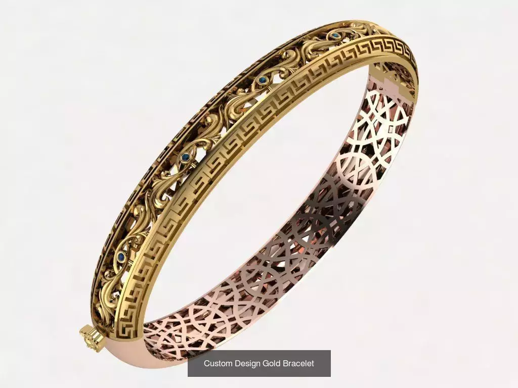 Custom Design Gold Bracelets 100pcs 3D Model Collection_73