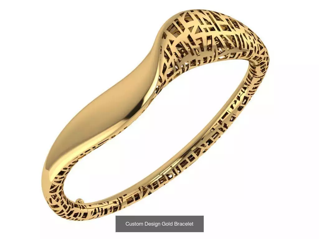 Custom Design Gold Bracelets 100pcs 3D Model Collection_35