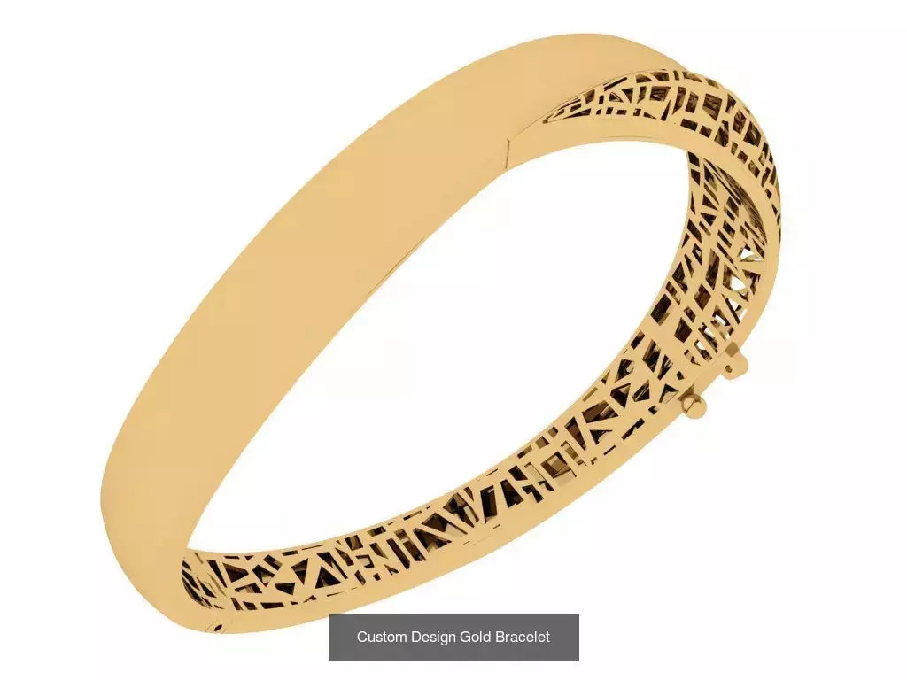 Custom Design Gold Bracelets 100pcs 3D Model Collection_34