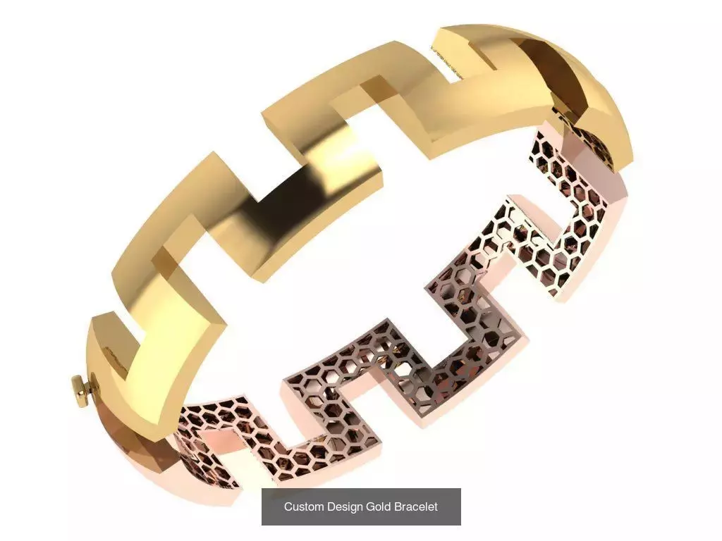 Custom Design Gold Bracelets 100pcs 3D Model Collection_75