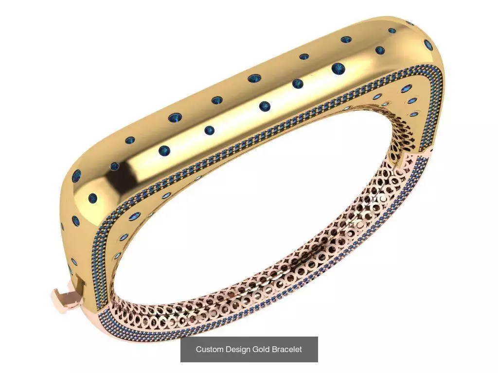 Custom Design Gold Bracelets 100pcs 3D Model Collection_99