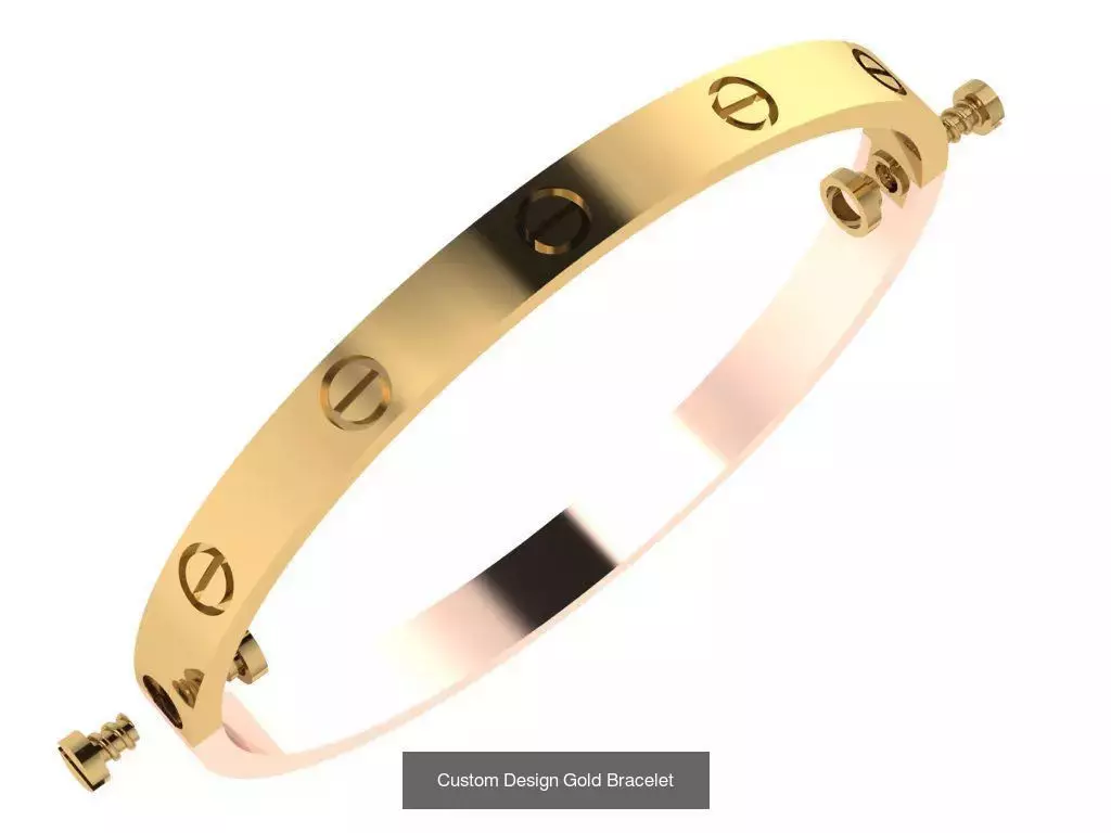 Custom Design Gold Bracelets 100pcs 3D Model Collection_74