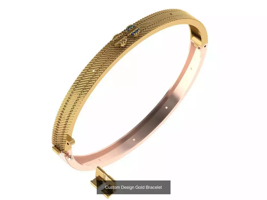 Custom Design Gold Bracelets 100pcs 3D Model Collection_61