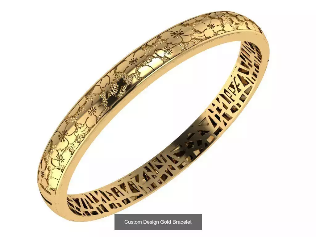 Custom Design Gold Bracelets 100pcs 3D Model Collection_37