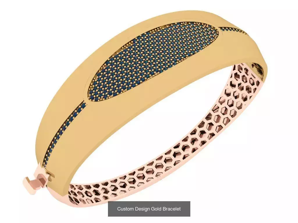 Custom Design Gold Bracelets 100pcs 3D Model Collection_105